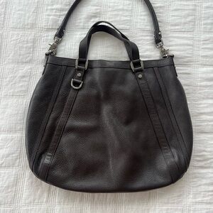 Gucci Bag Dark Brown Convertible Leather D Ring Abbey Tote Purse